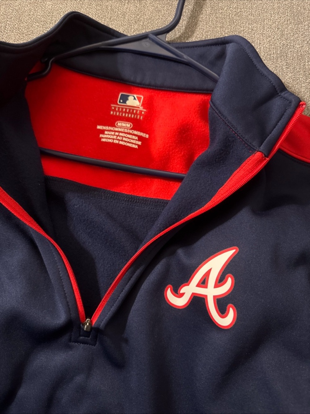 Genuine Merchandise Atlanta Braves Navy and Red Pullover Jacket